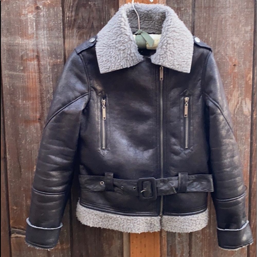 JOU JOU FAUX LEATHER BIKER JACKET